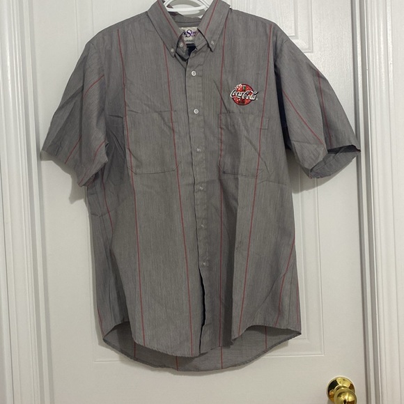 Vintage Coca-Cola Delivery Truck Worker Short Sleeve Shirt Neck 16.5 ( 50 A) - Picture 1 of 7